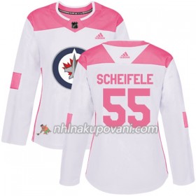 Winnipeg Jets Dresy Mark Scheifele 55 Bílá 2017-2018 Adidas Růžová Fashion Authentic - Dámské